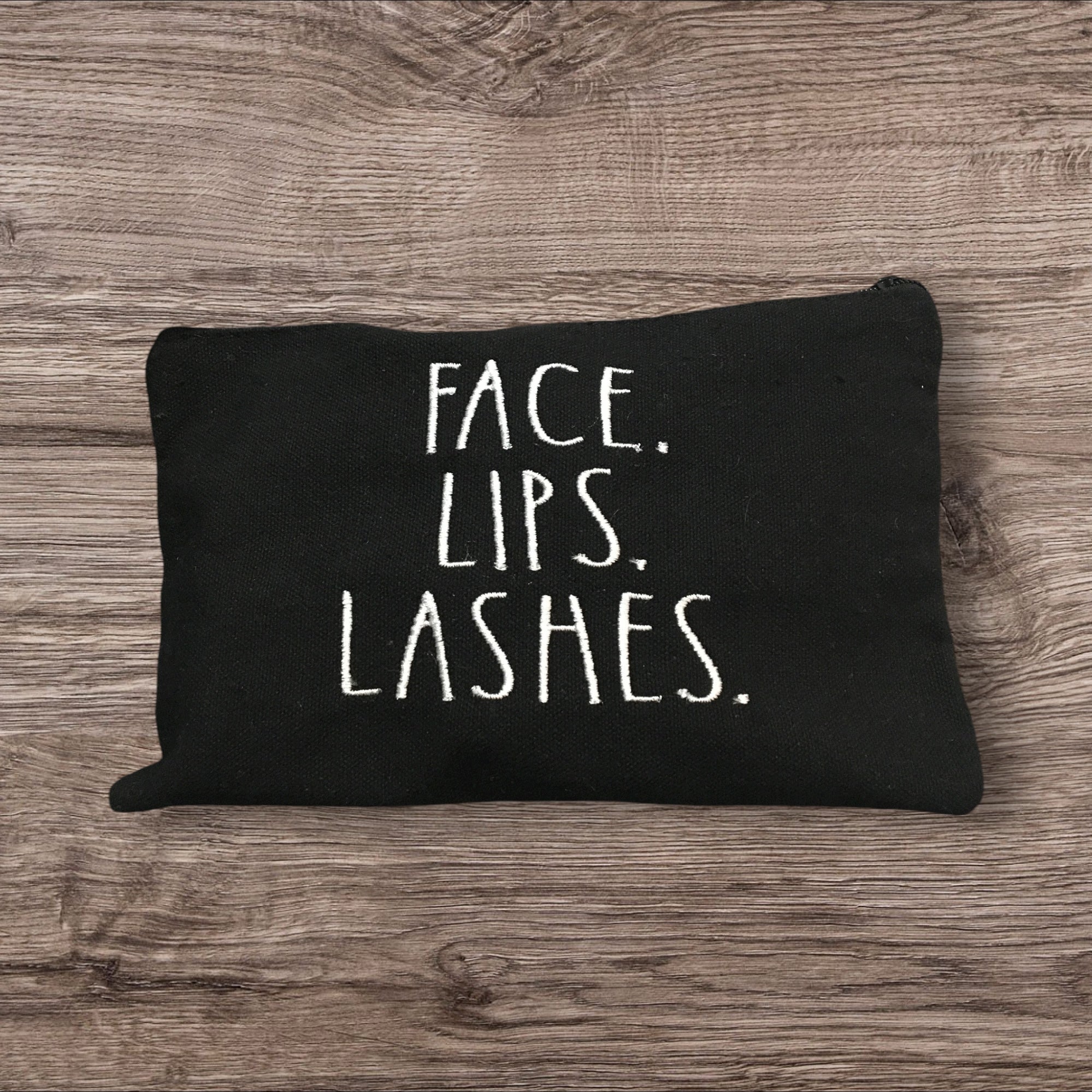 Rae Dunn inspired embroidered make up bag, cosmetic bag, makeup, mask bag, fun gift, gift for her, bachelorette party, travel, bridal shower