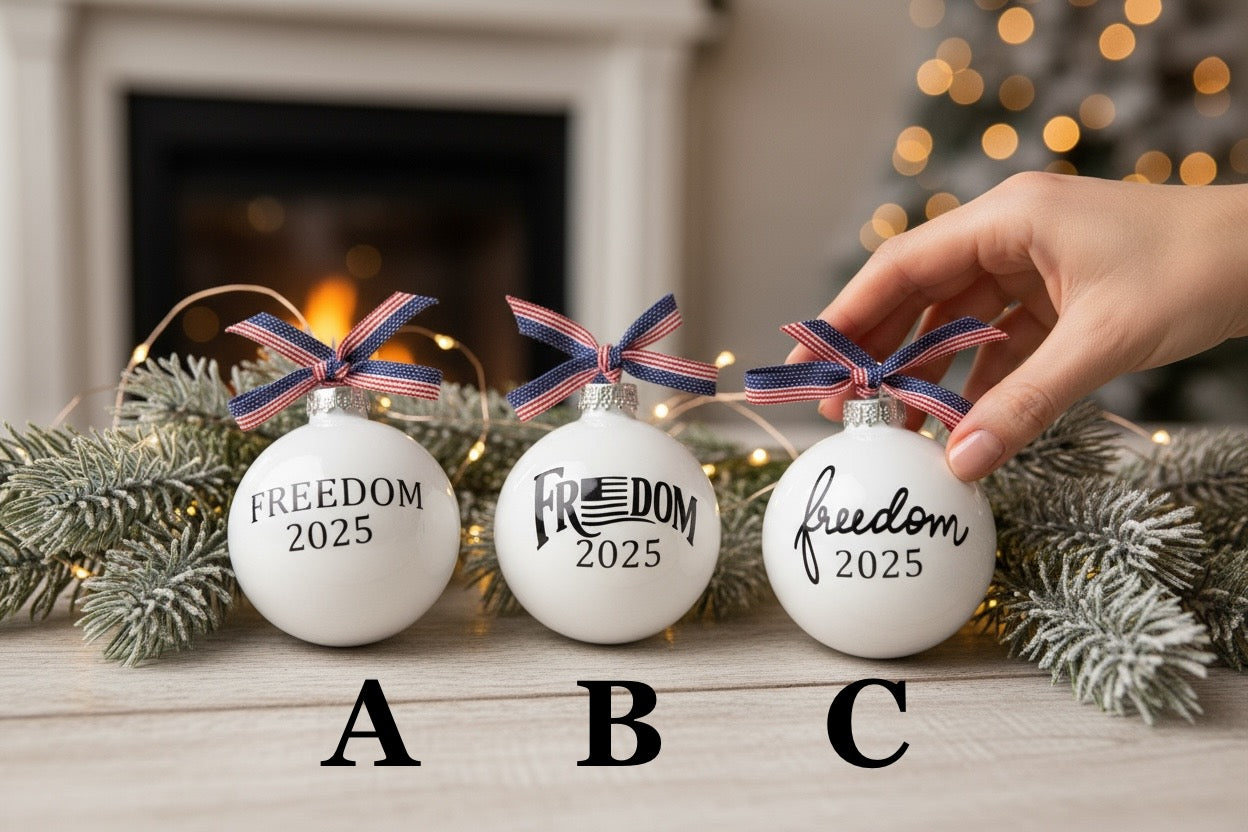 Charlie Kirk Ornament, FREEDOM Ornament, Gifts for MAGA, Patriotic Ornament, Turning Point Ornament, Christmas 2025