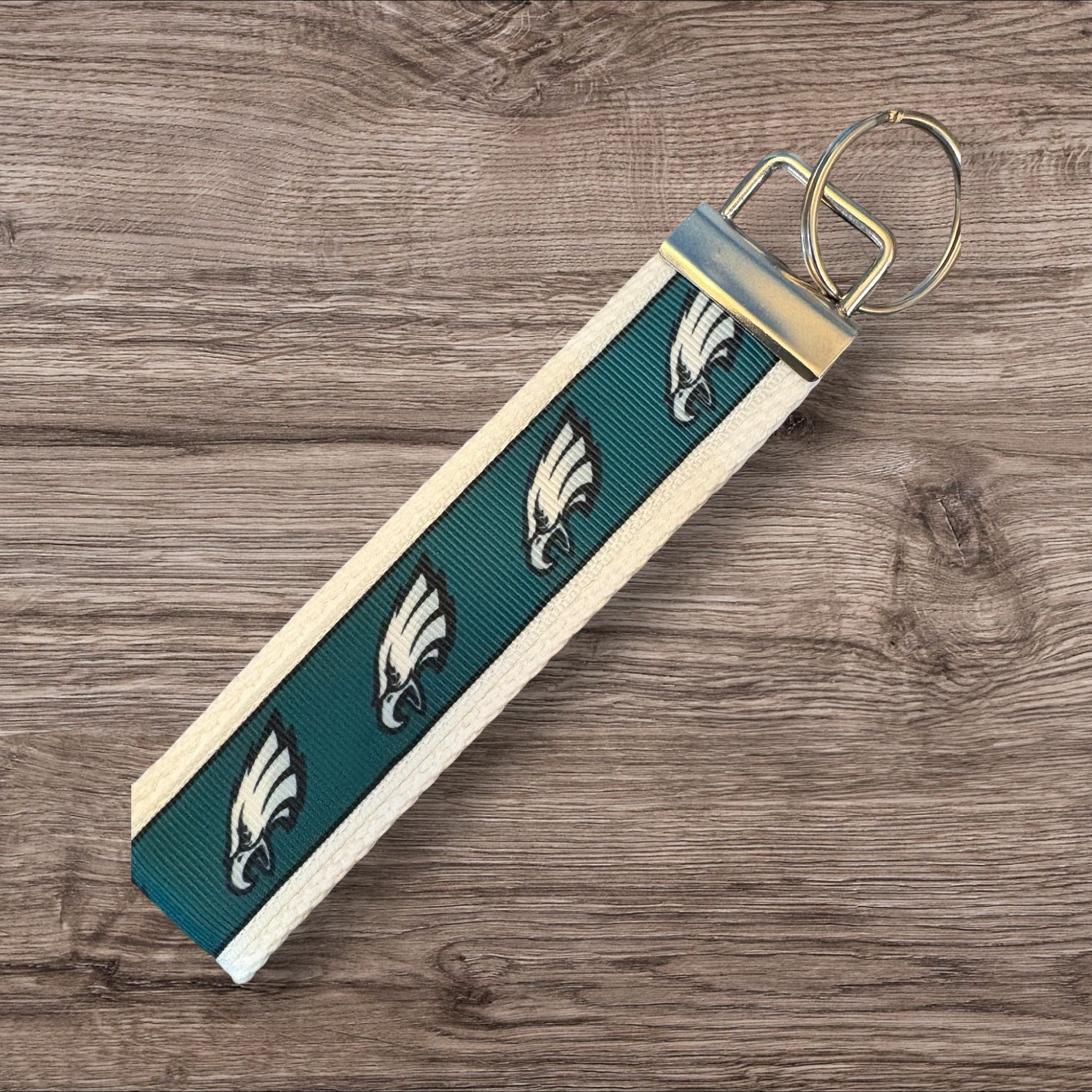Philadelphia Eagles inspired Personalized  Key Fob wristlet  - 3 Styles - 2 sizes available   FREE  personalization embroidery -  Football