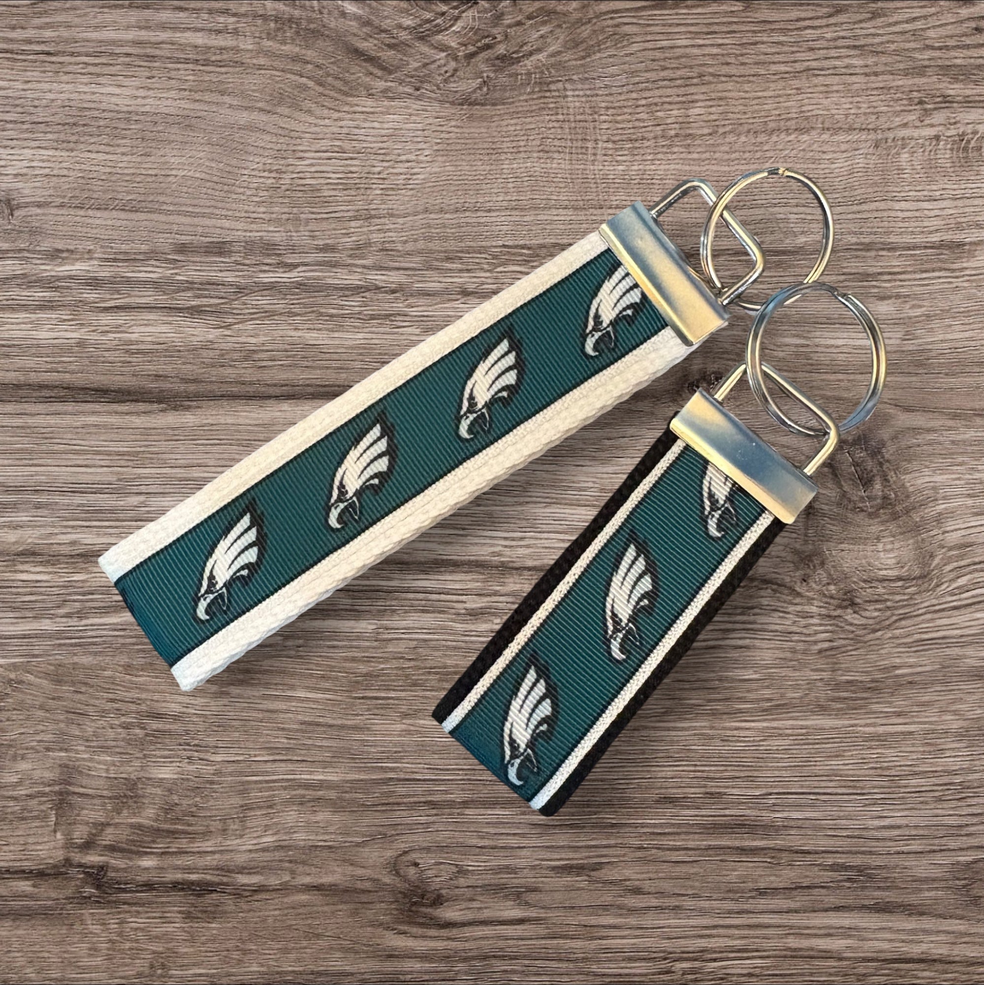 Philadelphia Eagles inspired Personalized  Key Fob wristlet  - 3 Styles - 2 sizes available   FREE  personalization embroidery -  Football