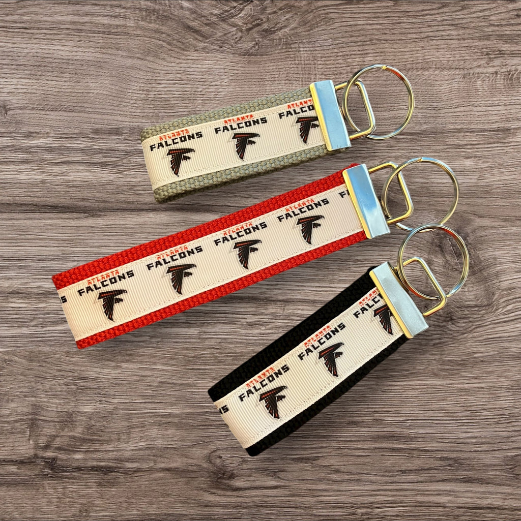 Atlanta Falcons inspired Personalized  Key Fob wristlet  - 2 sizes available   FREE  personalization embroidery -  Football