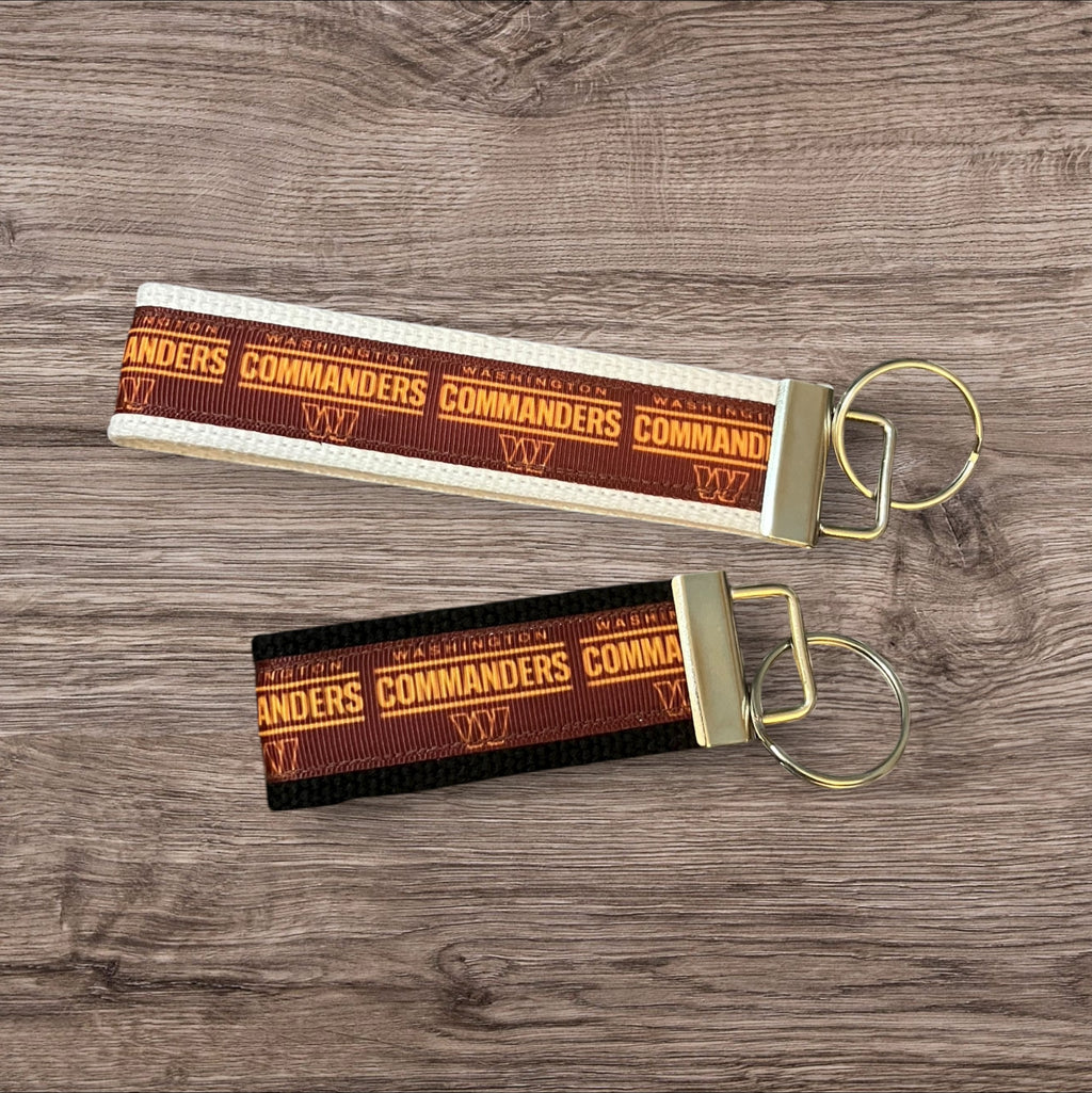 Washington Commanders inspired Personalized  Key Fob wristlet  - 2 sizes available   FREE  personalization embroidery -  Football