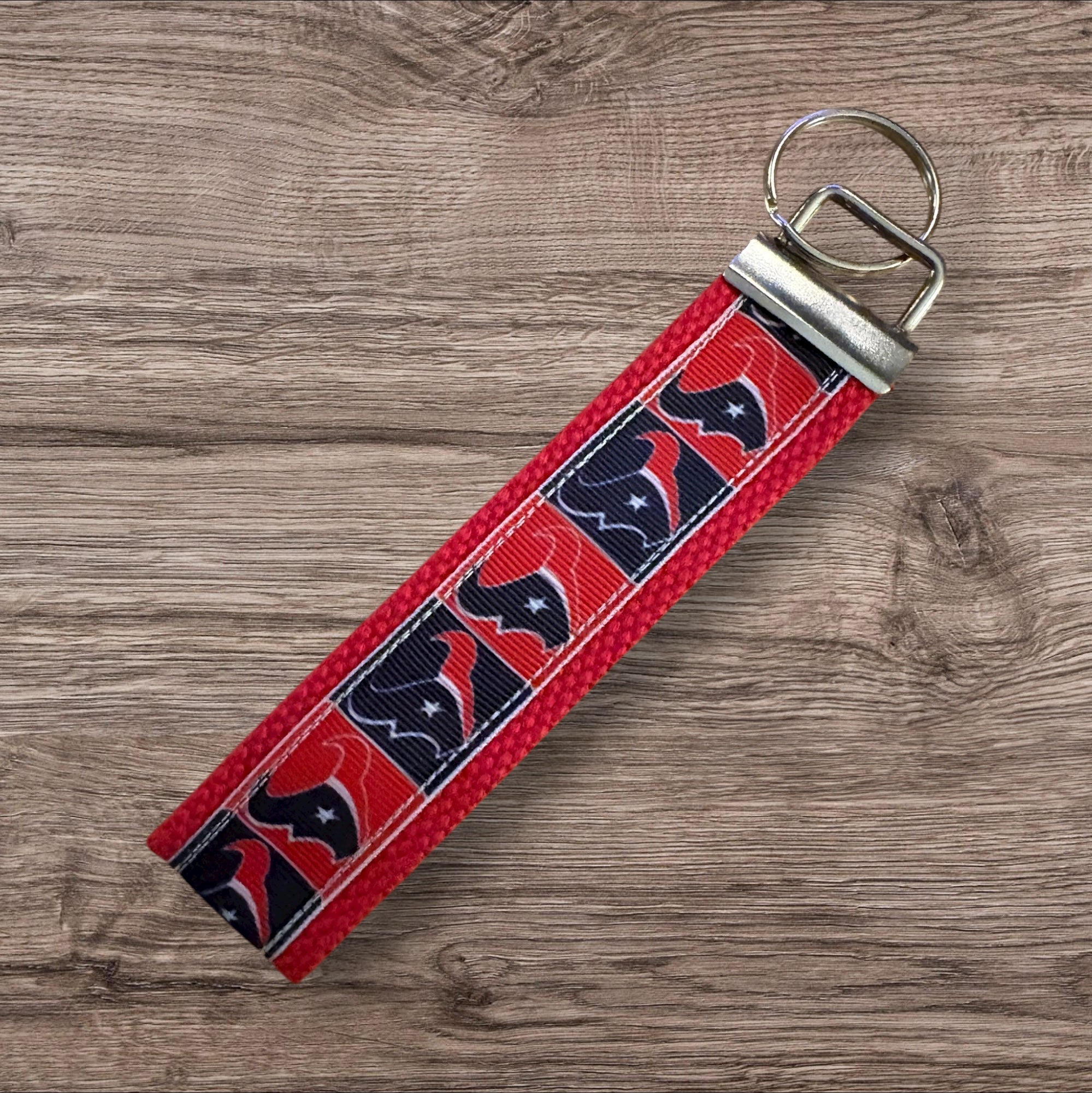 Houston Texans inspired Personalized  Key Fob wristlet  - 2 sizes available   FREE  personalization embroidery -  Football
