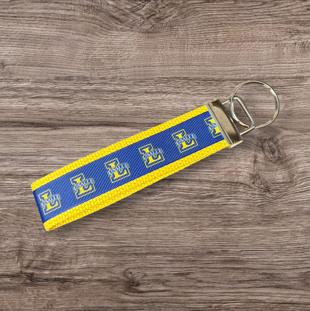 Personalized College / University  Inspired Keychain, key fob, luggage, alumni, merch  - LaSalle University 2 sizes available  ** Free Embroidery**