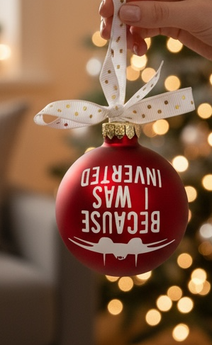 Because I Was Inverted -  Top Gun inspired Personalized 2025 Christmas Ornament - FREE personalization