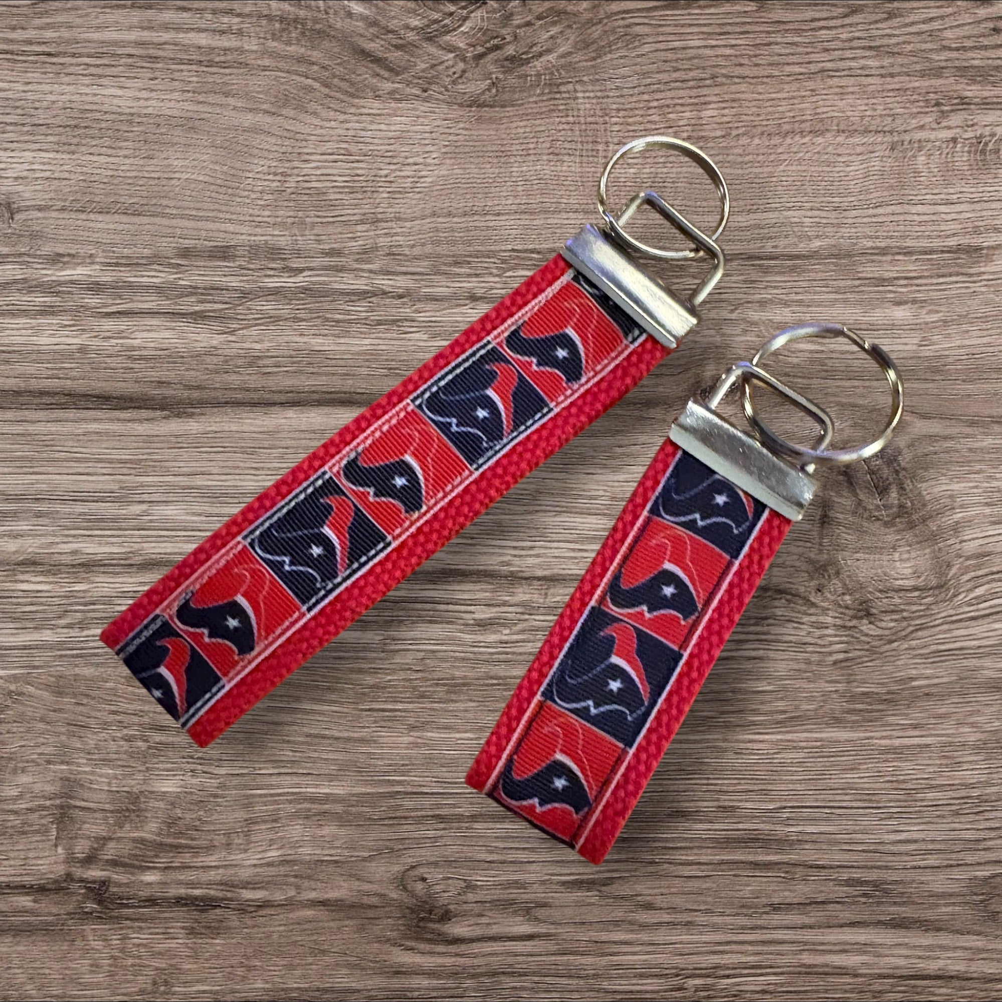 Houston Texans inspired Personalized  Key Fob wristlet  - 2 sizes available   FREE  personalization embroidery -  Football