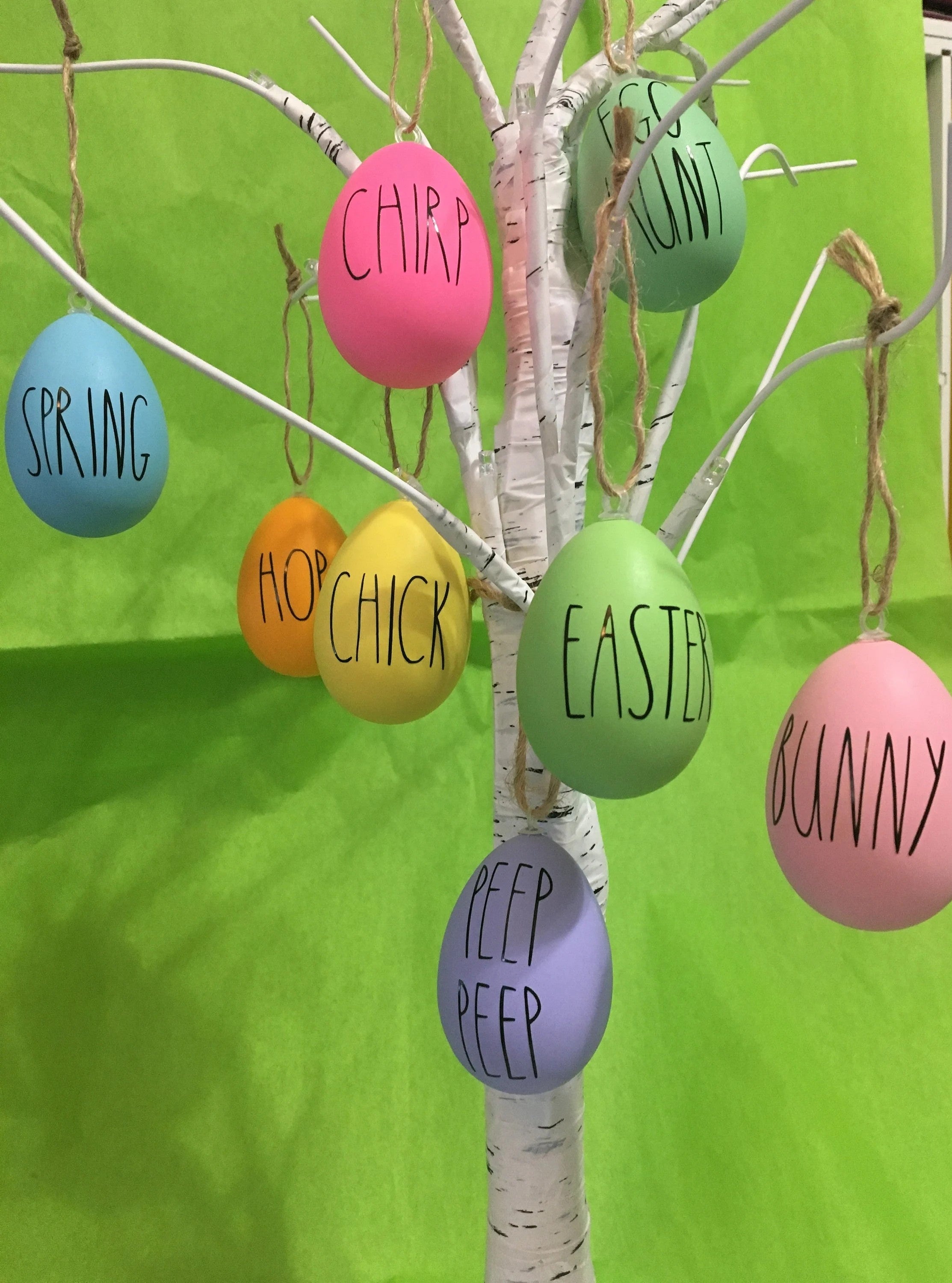 Rae Dunn Inspired Easter Eggs: Farmhouse Spring Decor, Set of 8