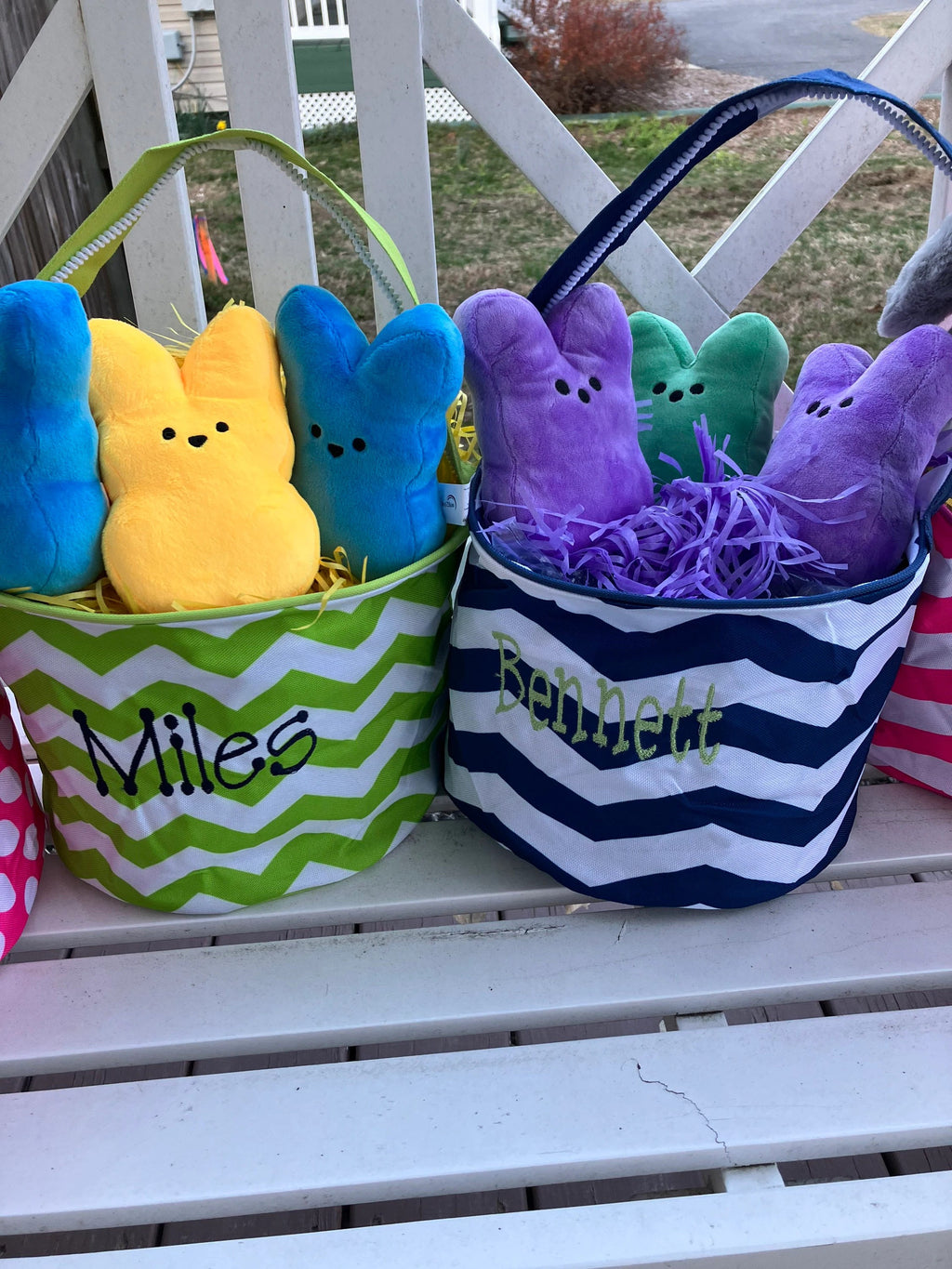 Personalized Easter Basket Bucket: Embroidered Name, Collapsible Tote - Embroidery included