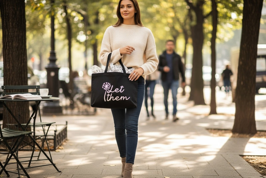 Let Them  - reusable canvas tote bag
