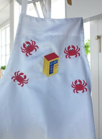 Maryland Crab and Old Bay Inspired Apron  - Embroidered FUN Aprons for all occasions - FAST Delivery - FREE Personalization